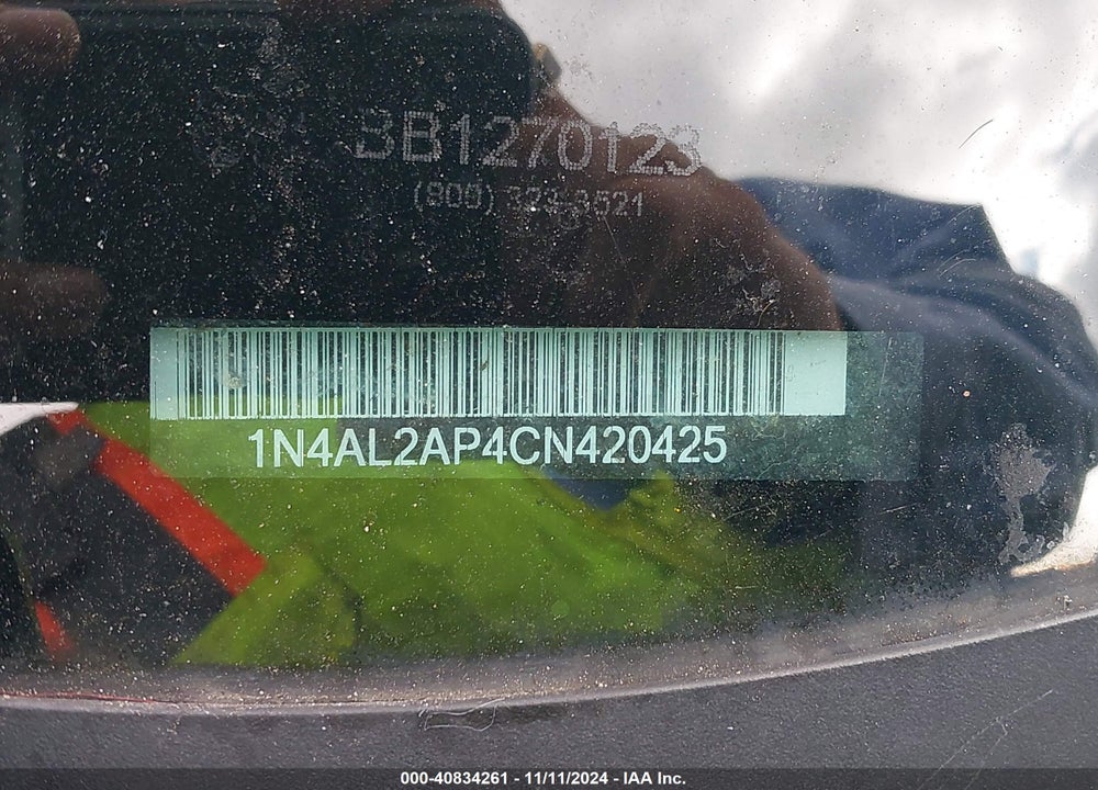 2012 NISSAN ALTIMA 2.5 S VIN: 1N4AL2AP4CN420425