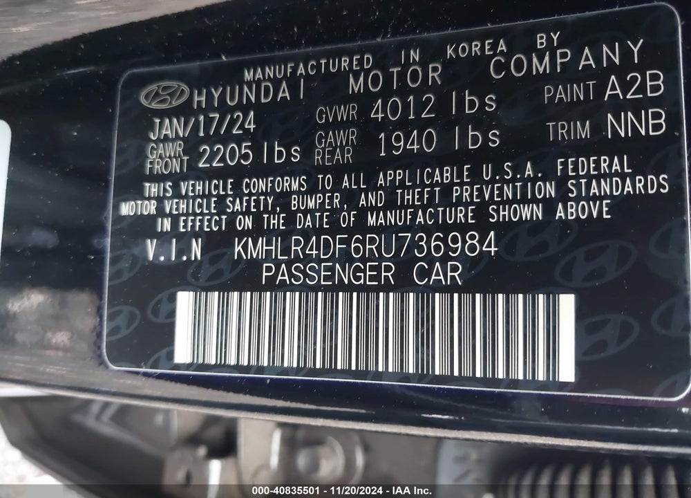 2024 HYUNDAI ELANTRA N LINE VIN: KMHLR4DF6RU736984