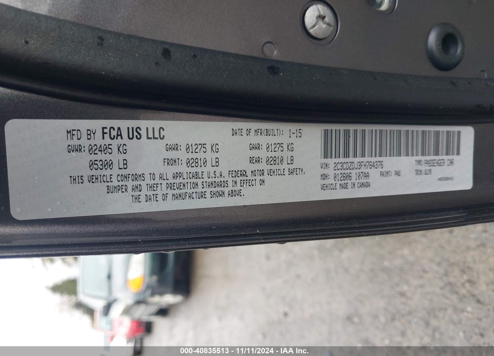2015 DODGE CHALLENGER SRT 392 VIN: 2C3CDZDJ3FH764376