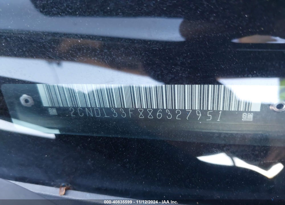 2008 CHEVROLET EQUINOX LT VIN: 2CNDL33F886327951