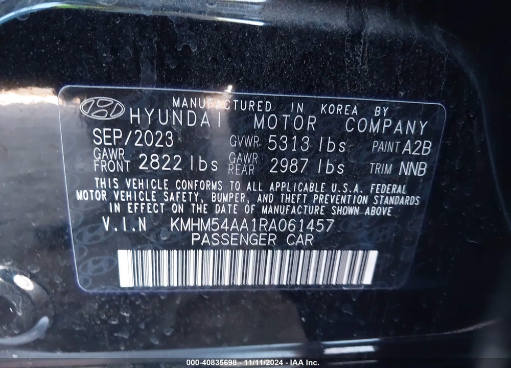 2024 HYUNDAI IONIQ 6 LIMITED VIN: KMHM54AA1RA061457
