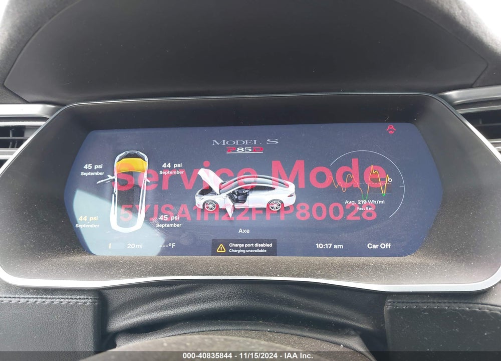 2015 TESLA MODEL S 70D/85D/P85D VIN: 5YJSA1H22FFP80028