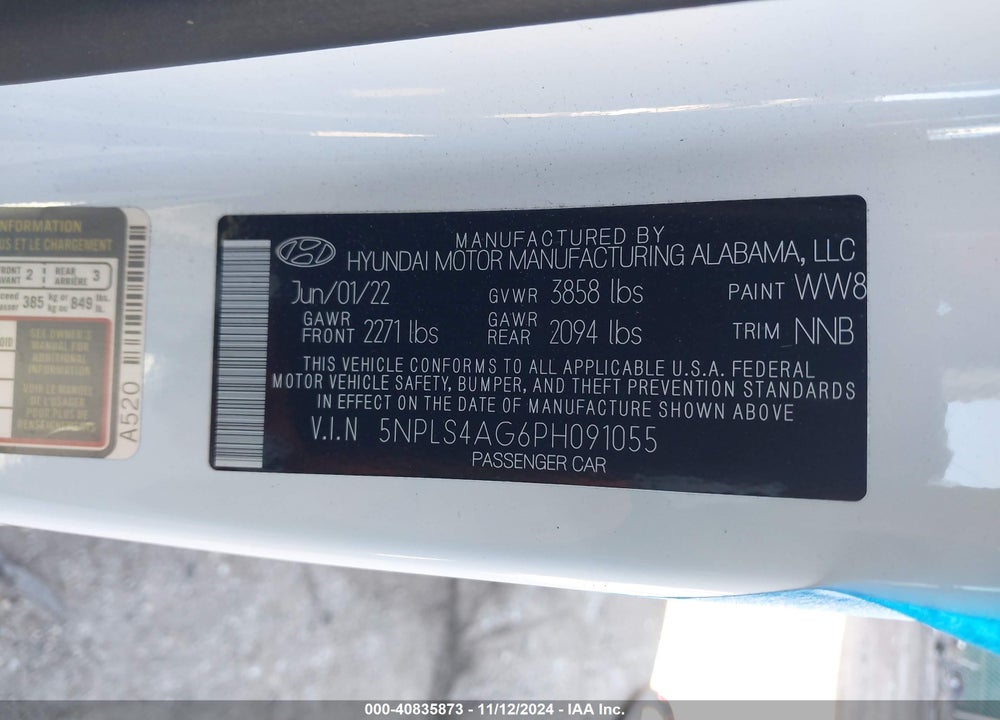 2023 HYUNDAI ELANTRA SEL VIN: 5NPLS4AG6PH091055