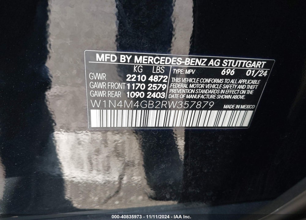 2024 MERCEDES-BENZ GLB 250 VIN: W1N4M4GB2RW357879