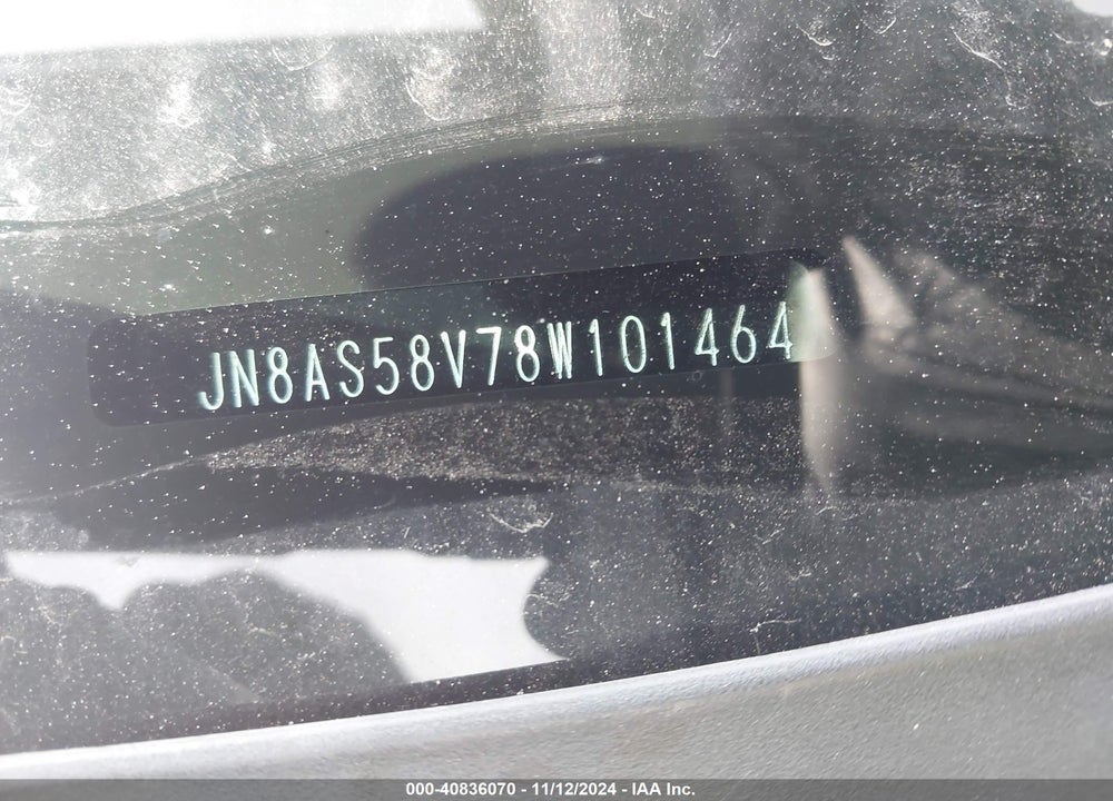2008 NISSAN ROGUE SL VIN: JN8AS58V78W101464