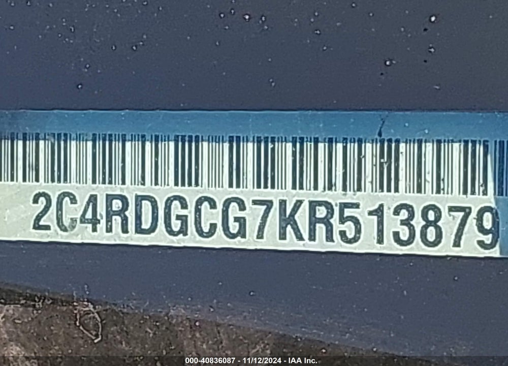 2019 DODGE GRAND CARAVAN SXT VIN: 2C4RDGCG7KR513879