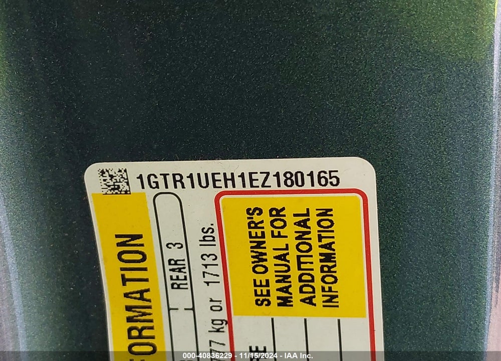 2014 GMC SIERRA 1500 SLE VIN: 1GTR1UEH1EZ180165