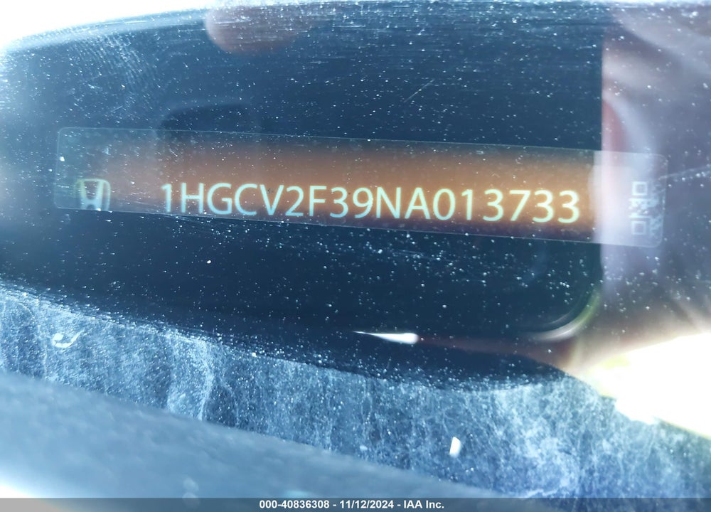2022 HONDA ACCORD SPORT 2.0T VIN: 1HGCV2F39NA013733