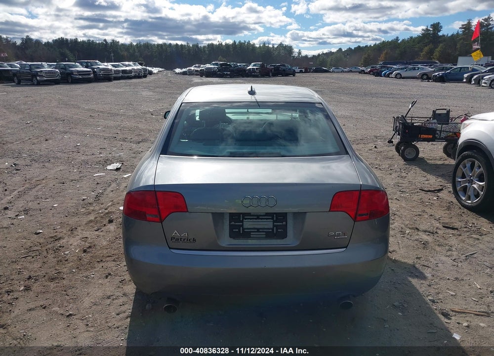 2006 AUDI A4 2.0T VIN: WAUDF78E86A230247