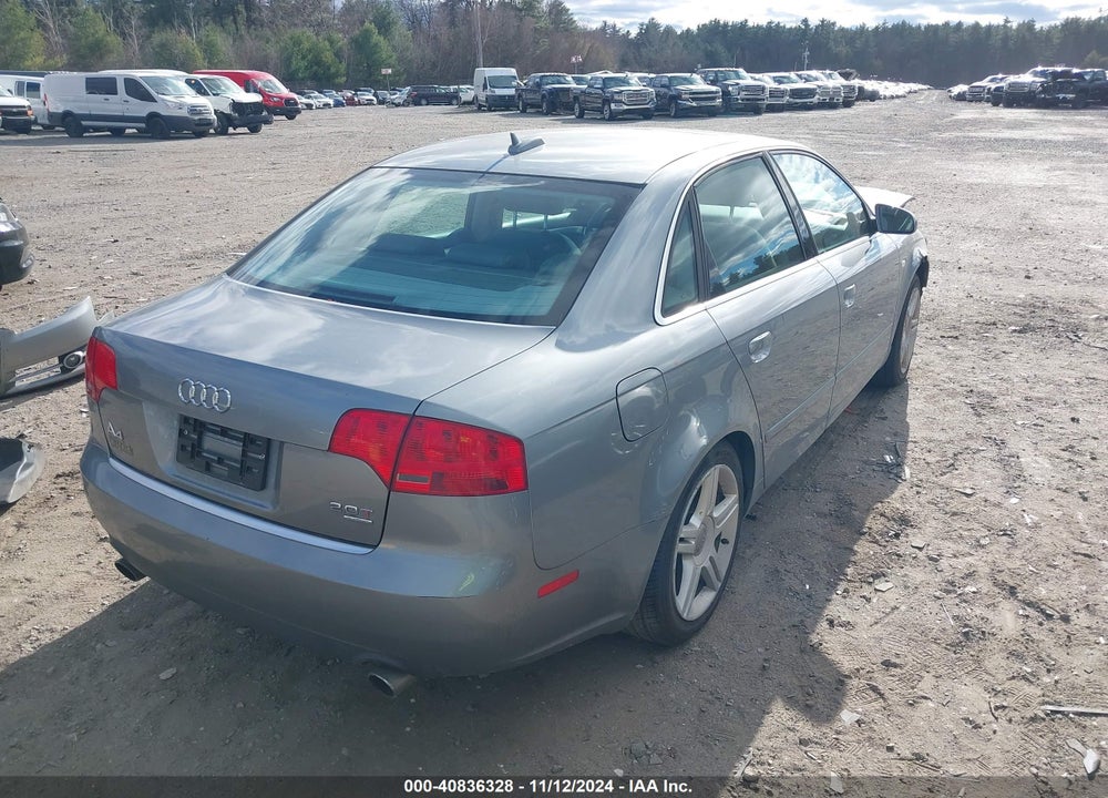 2006 AUDI A4 2.0T VIN: WAUDF78E86A230247