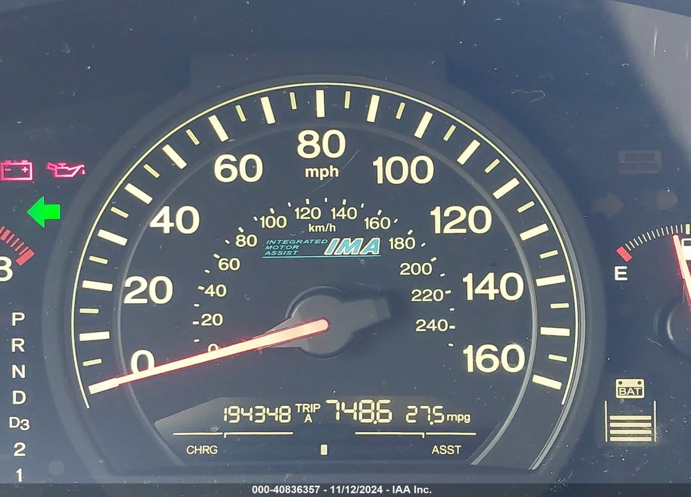 2005 HONDA ACCORD HYBRID IMA VIN: JHMCN36425C014092