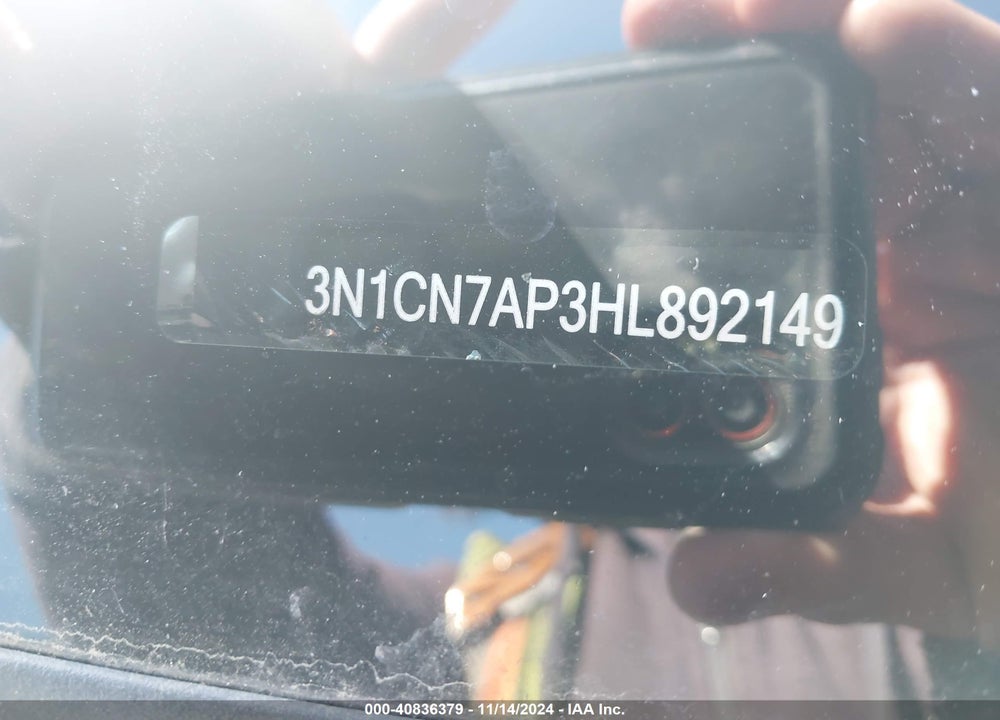 2017 NISSAN VERSA VIN: 3N1CN7AP3HL892149