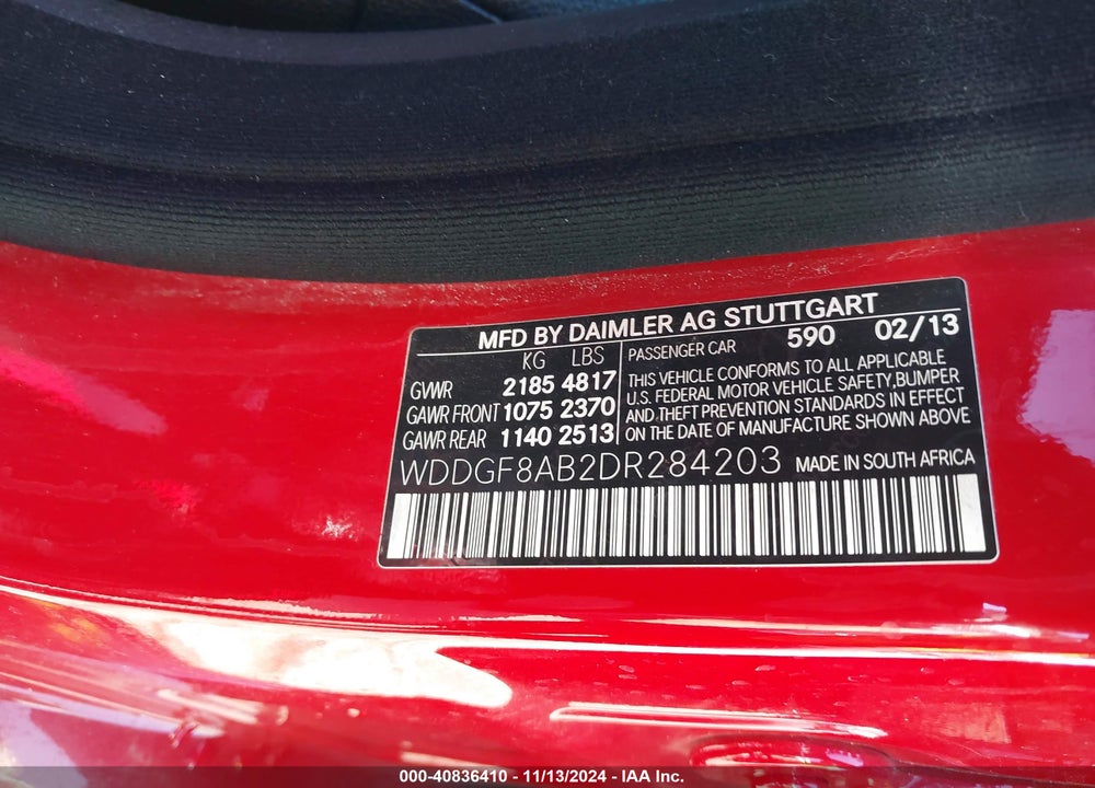 2013 MERCEDES-BENZ C 300 LUXURY 4MATIC/SPORT 4MATIC VIN: WDDGF8AB2DR284203