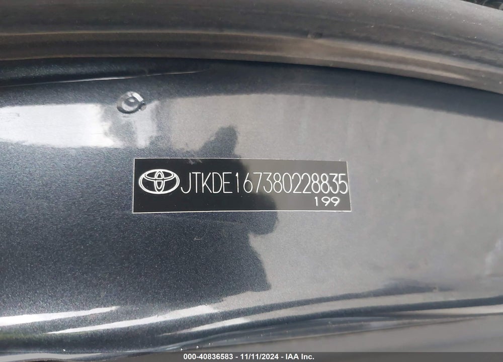 2008 SCION TC VIN: JTKDE167380228835