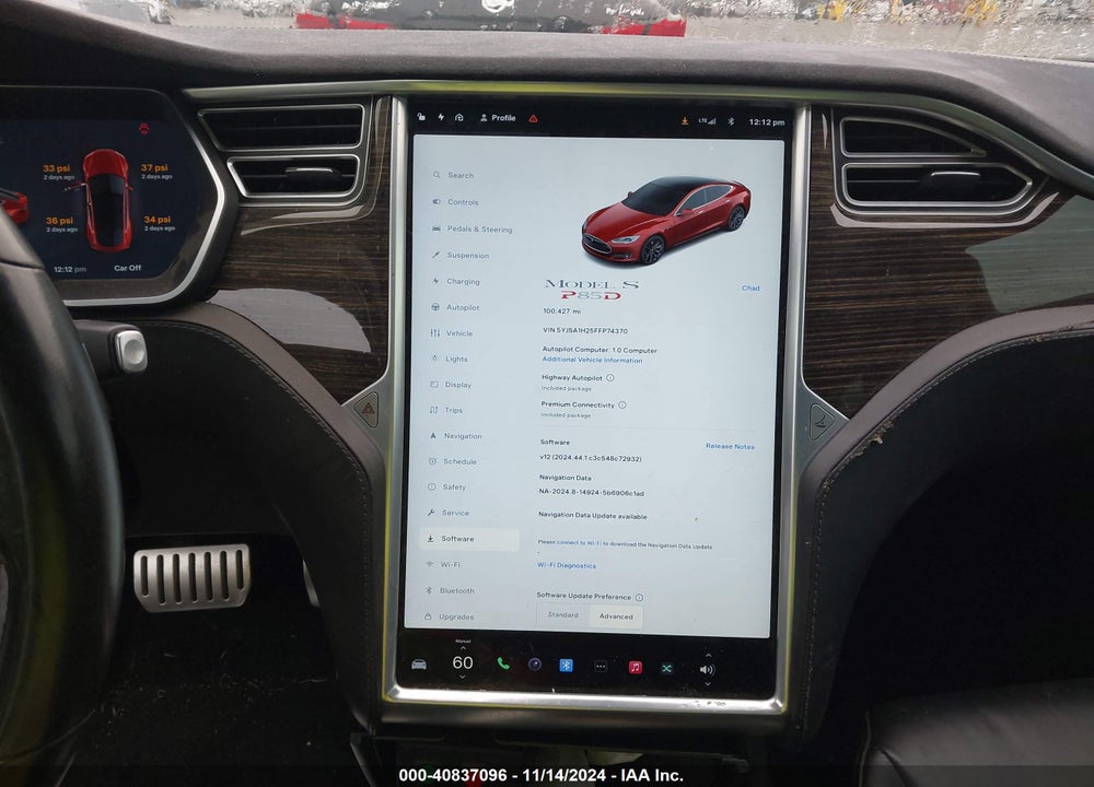 2015 TESLA MODEL S 70D/85D/P85D VIN: 5YJSA1H25FFP74370