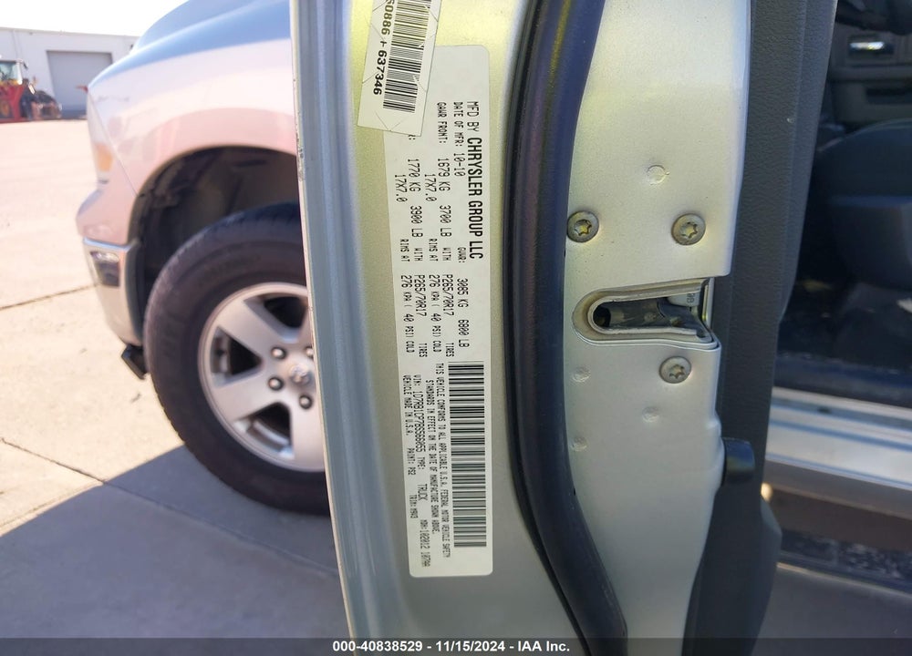 2011 RAM 1500 SLT VIN: 1D7RB1CP7BS566055
