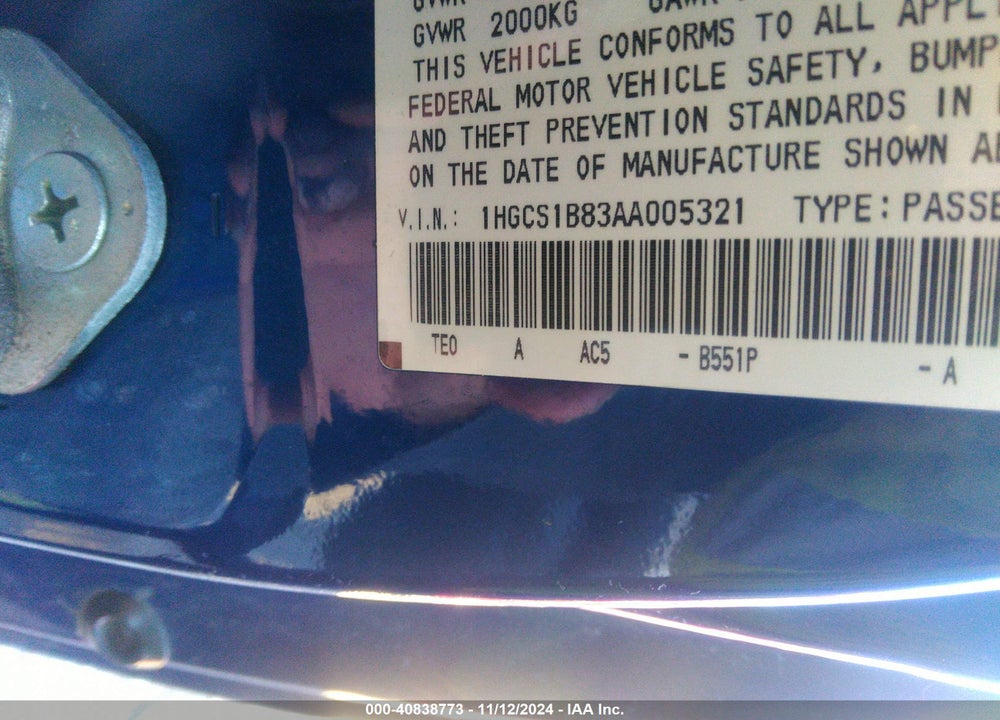 2010 HONDA ACCORD 2.4 EX-L VIN: 1HGCS1B83AA005321