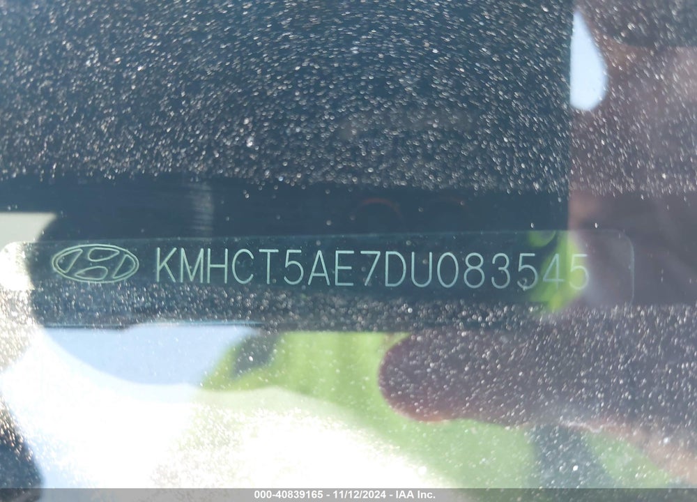 2013 HYUNDAI ACCENT GS VIN: KMHCT5AE7DU083545