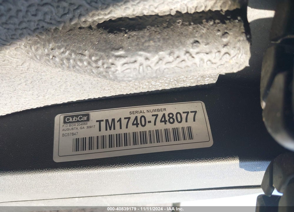 2017 GOLF CART OTHER VIN: TM1740748077