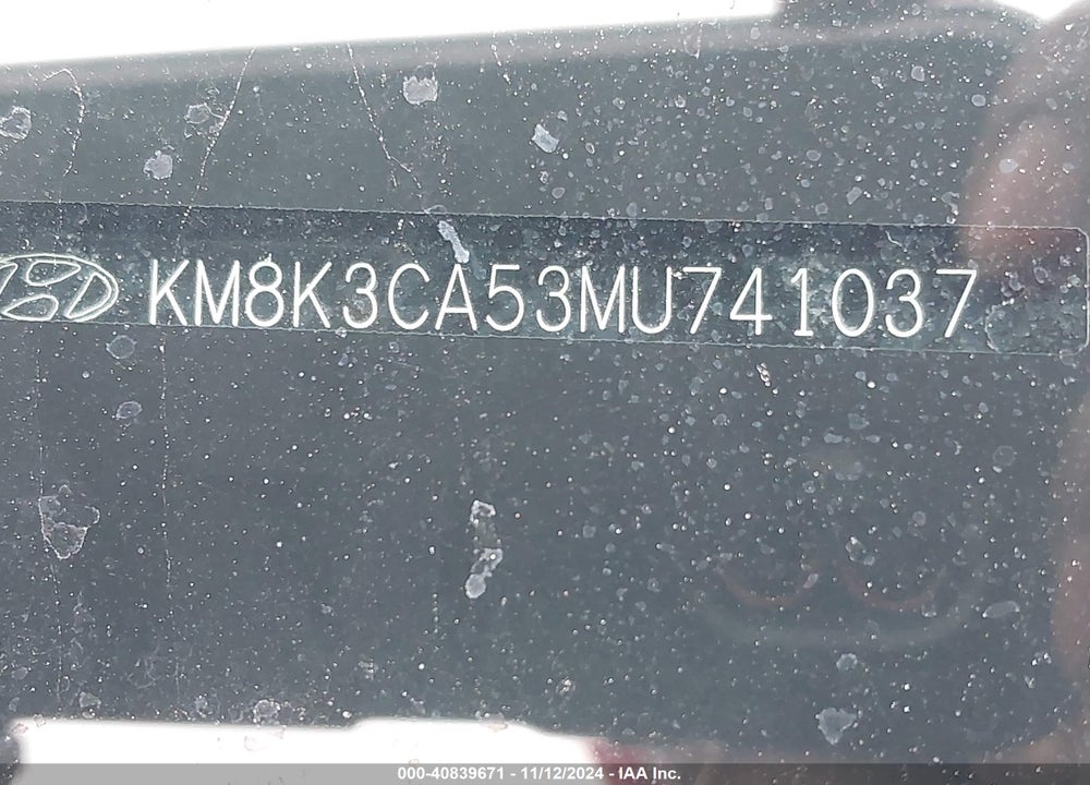 2021 HYUNDAI KONA VIN: KM8K3CA53MU741037