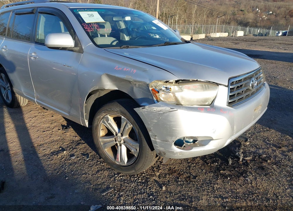 2008 TOYOTA HIGHLANDER SPORT VIN: JTEES43AX82108505