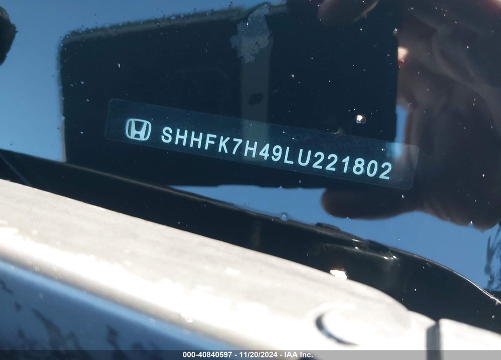 2020 HONDA CIVIC SPORT VIN: SHHFK7H49LU221802