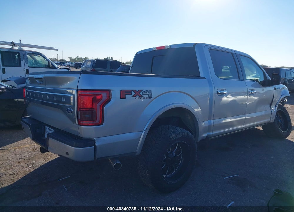 2017 FORD F-150 PLATINUM VIN: 1FTEW1EF2HFA33498