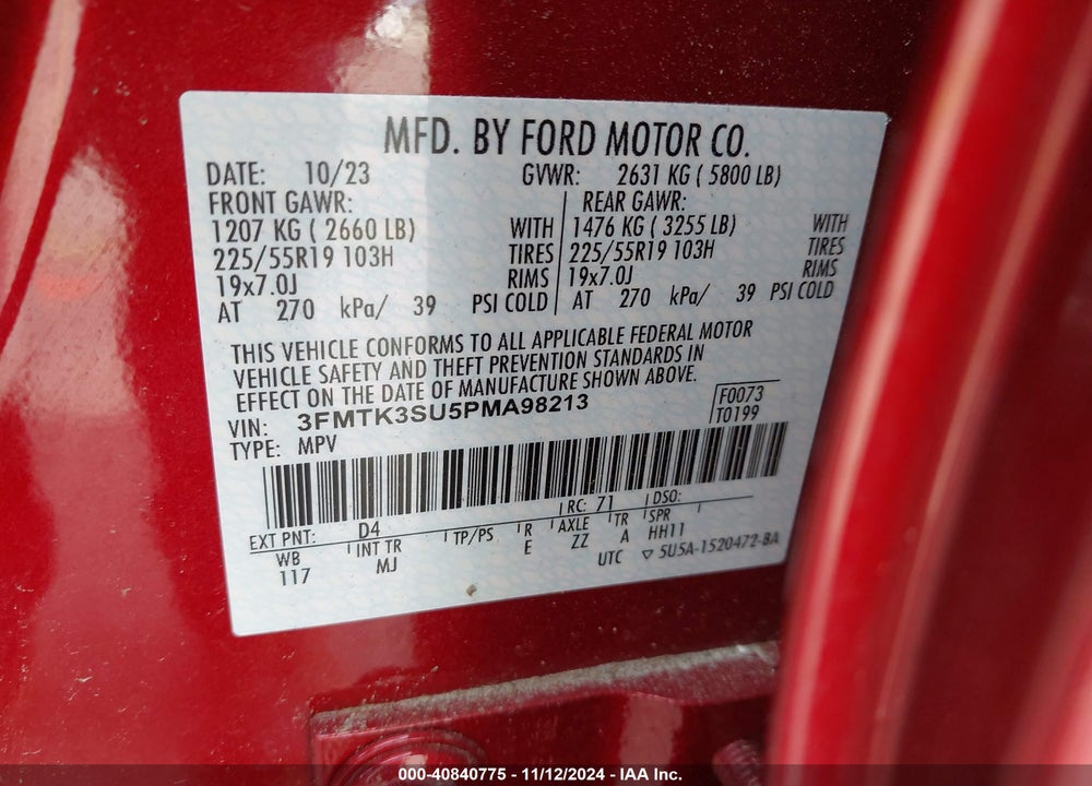 2023 FORD MUSTANG MACH-E PREMIUM VIN: 3FMTK3SU5PMA98213