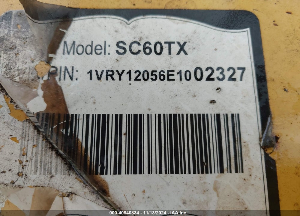 2014 VERMEER MFG. CO. --- VIN: 1VRY12056E1002327
