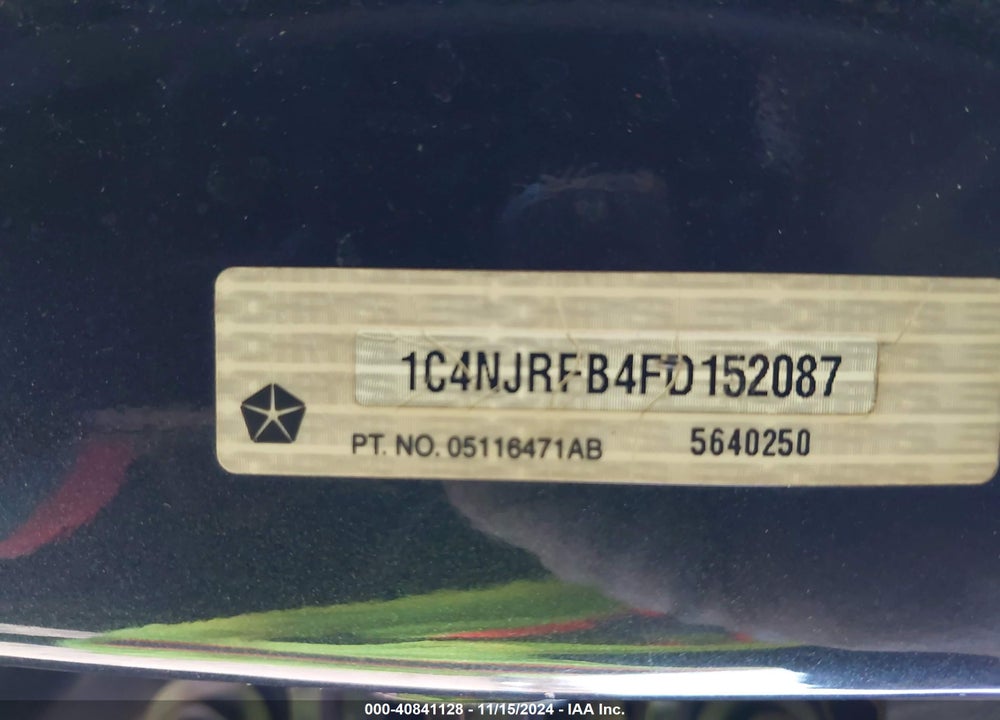 2015 JEEP PATRIOT HIGH ALTITUDE EDITION VIN: 1C4NJRFB4FD152087