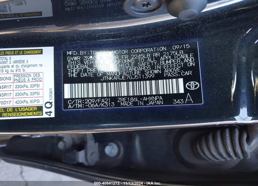 2016 SCION IM VIN: JTNKARJE7GJ511399