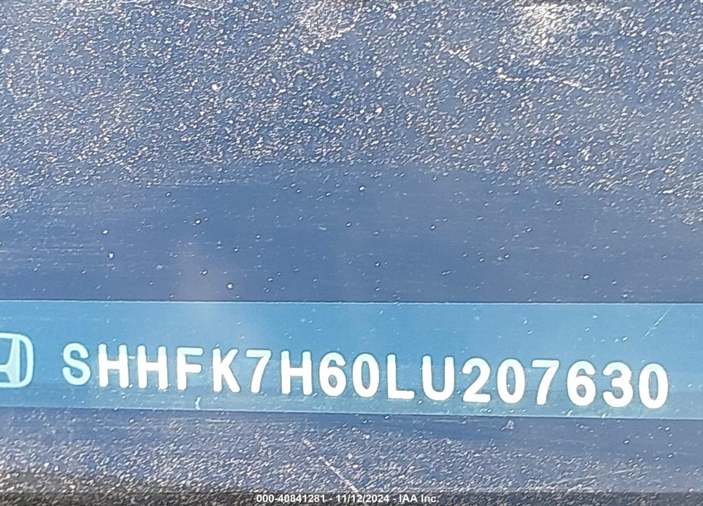 2020 HONDA CIVIC EX VIN: SHHFK7H60LU207630