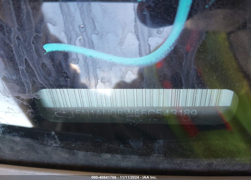 2006 NISSAN XTERRA S VIN: 5N1AN08W66C543189