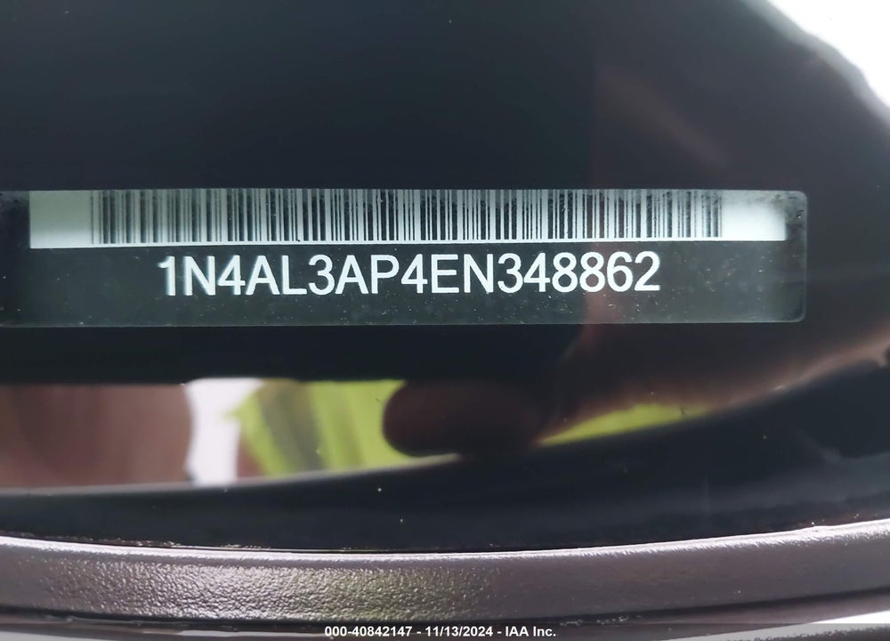 2014 NISSAN ALTIMA 2.5/2.5 S/2.5 SL/2.5 SV VIN: 1N4AL3AP4EN348862