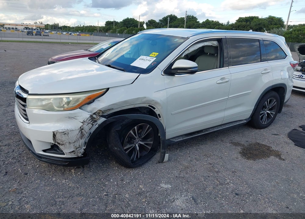 2016 TOYOTA HIGHLANDER XLE V6 VIN: 5TDKKRFH7GS122110
