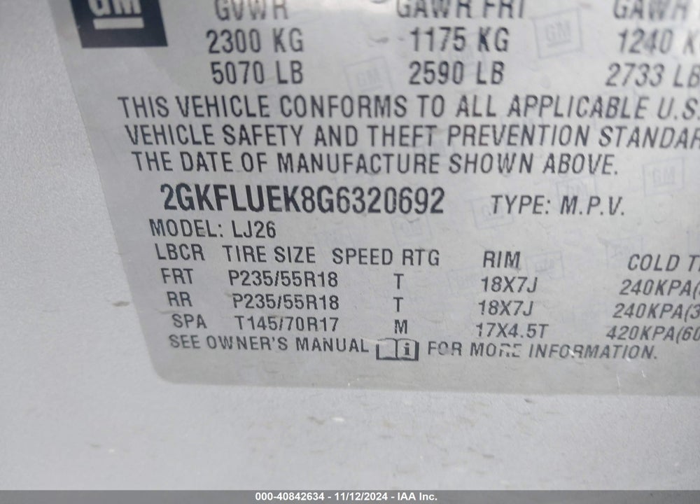 2016 GMC TERRAIN SLT VIN: 2GKFLUEK8G6320692