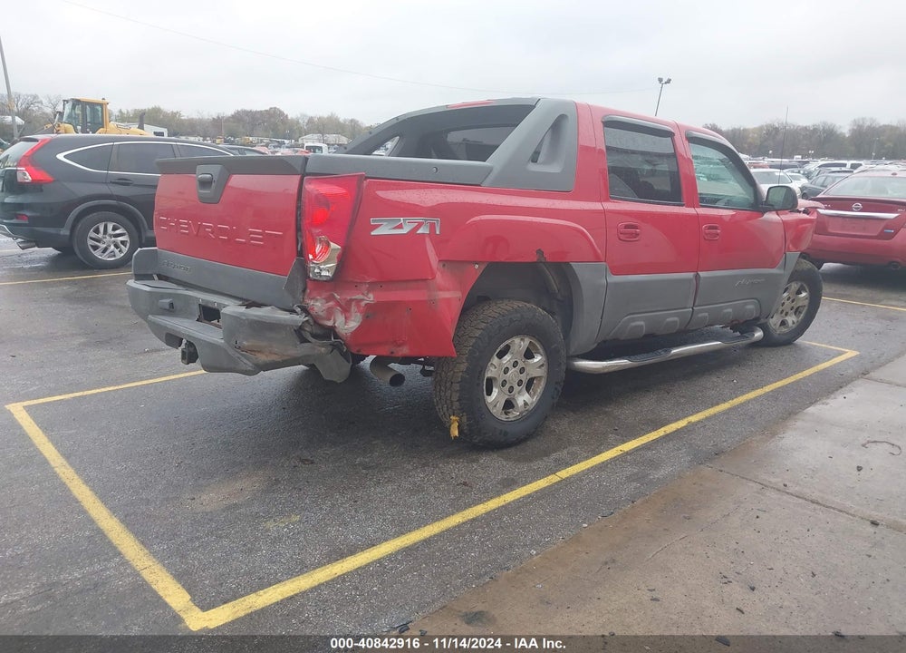 2002 CHEVROLET AVALANCHE 1500 VIN: 3GNEK13T32G349140