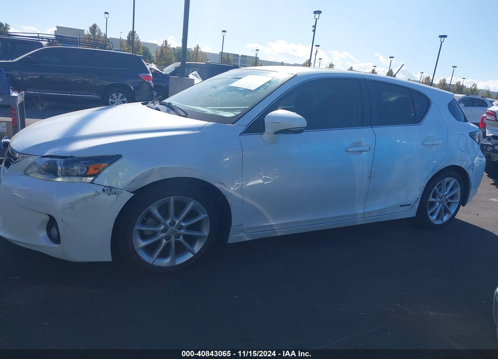 2012 LEXUS CT 200H PREMIUM VIN: JTHKD5BH4C2075904