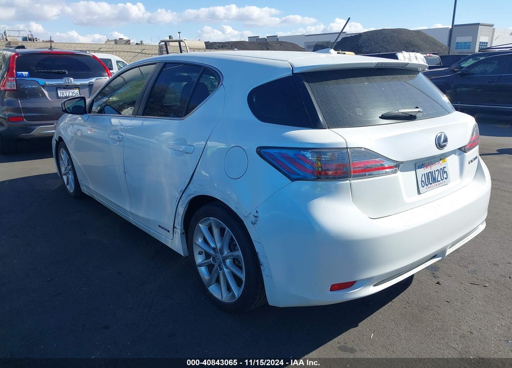 2012 LEXUS CT 200H PREMIUM VIN: JTHKD5BH4C2075904