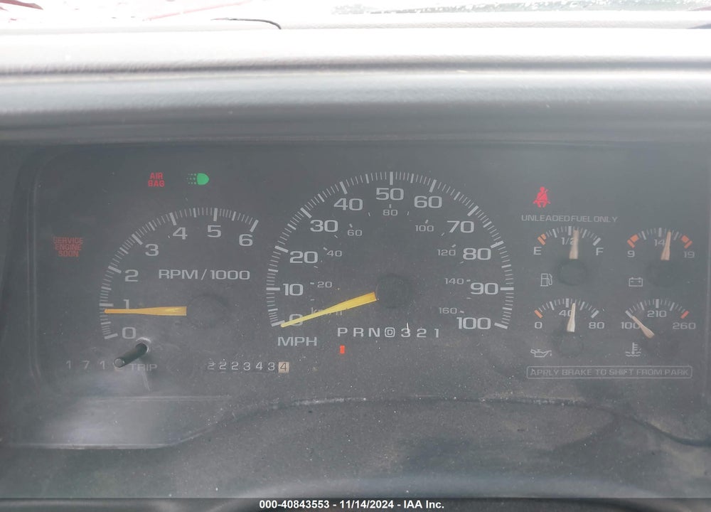 1998 CHEVROLET K1500 FLEETSIDE VIN: 2GCEK19M8W1203954