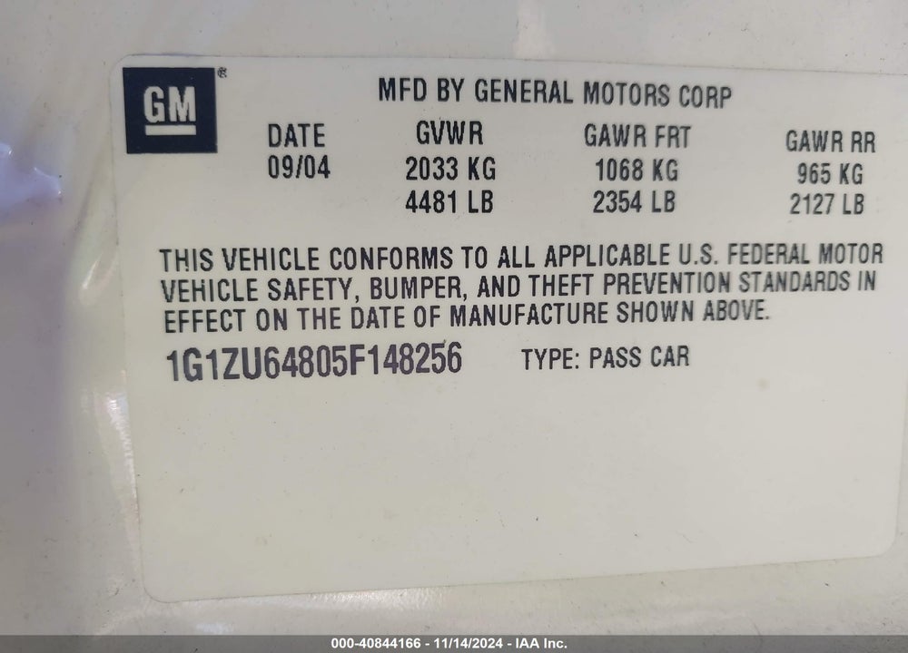 2005 CHEVROLET MALIBU MAXX LT VIN: 1G1ZU64805F148256
