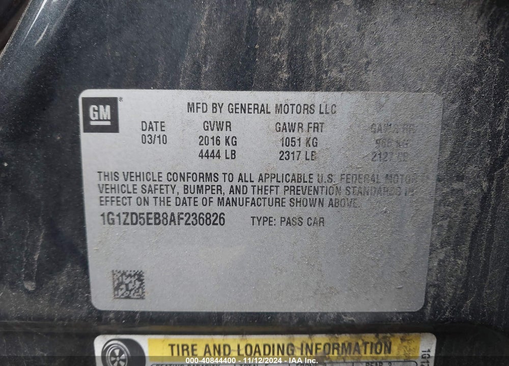 2010 CHEVROLET MALIBU LT VIN: 1G1ZD5EB8AF236826