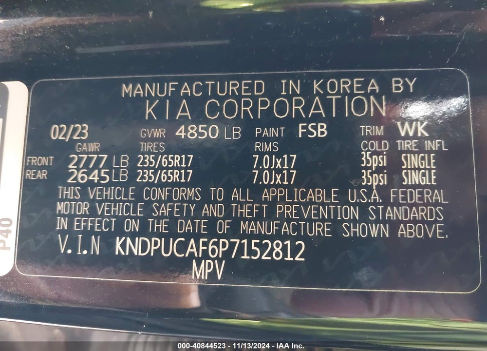 2023 KIA SPORTAGE LX VIN: KNDPUCAF6P7152812