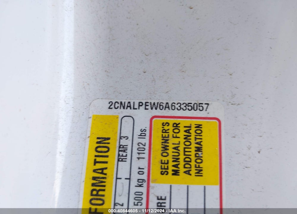 2010 CHEVROLET EQUINOX LT VIN: 2CNALPEW6A6335057
