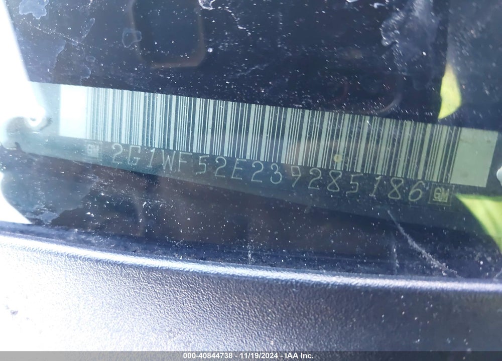 2003 CHEVROLET IMPALA VIN: 2G1WF52E239285186