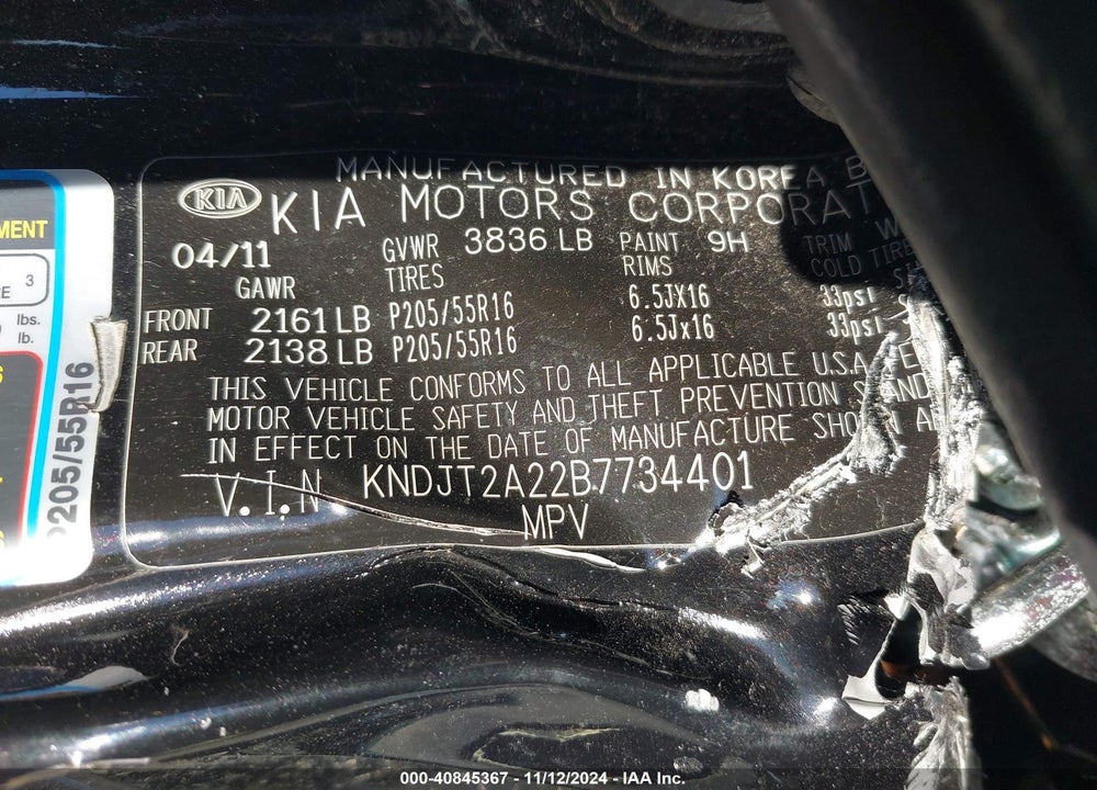 2011 KIA SOUL VIN: KNDJT2A22B7734401