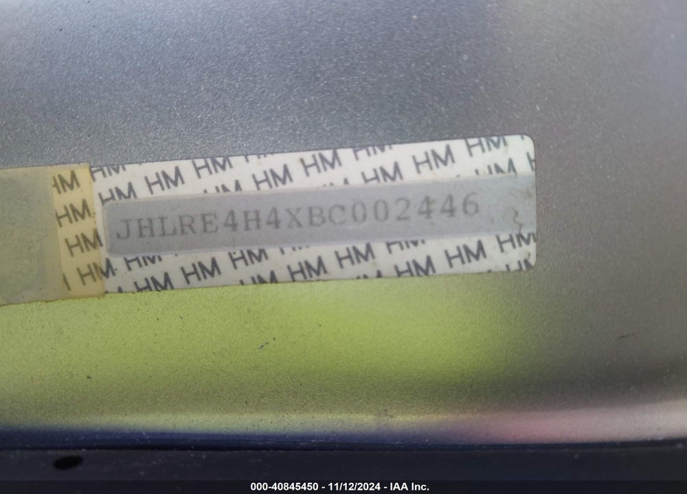2011 HONDA CR-V SE VIN: JHLRE4H4XBC002446
