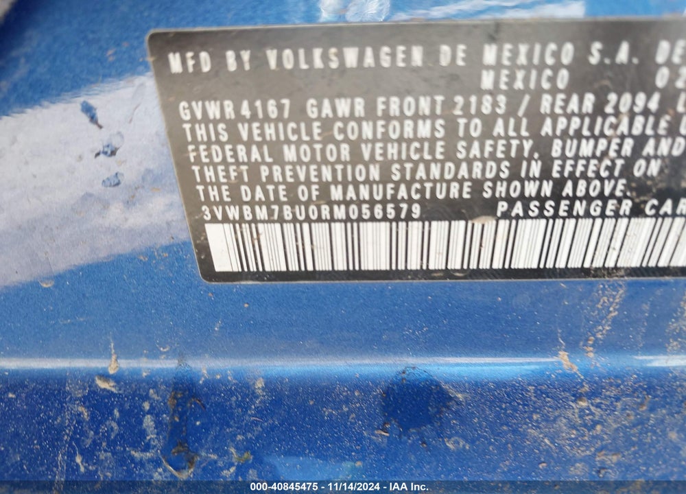 2024 VOLKSWAGEN JETTA 1.5T SPORT VIN: 3VWBM7BU0RM056579