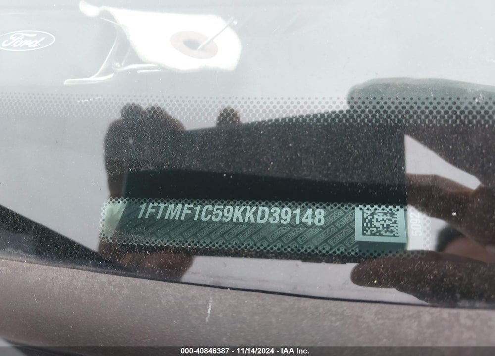 2019 FORD F-150 XL VIN: 1FTMF1C59KKD39148