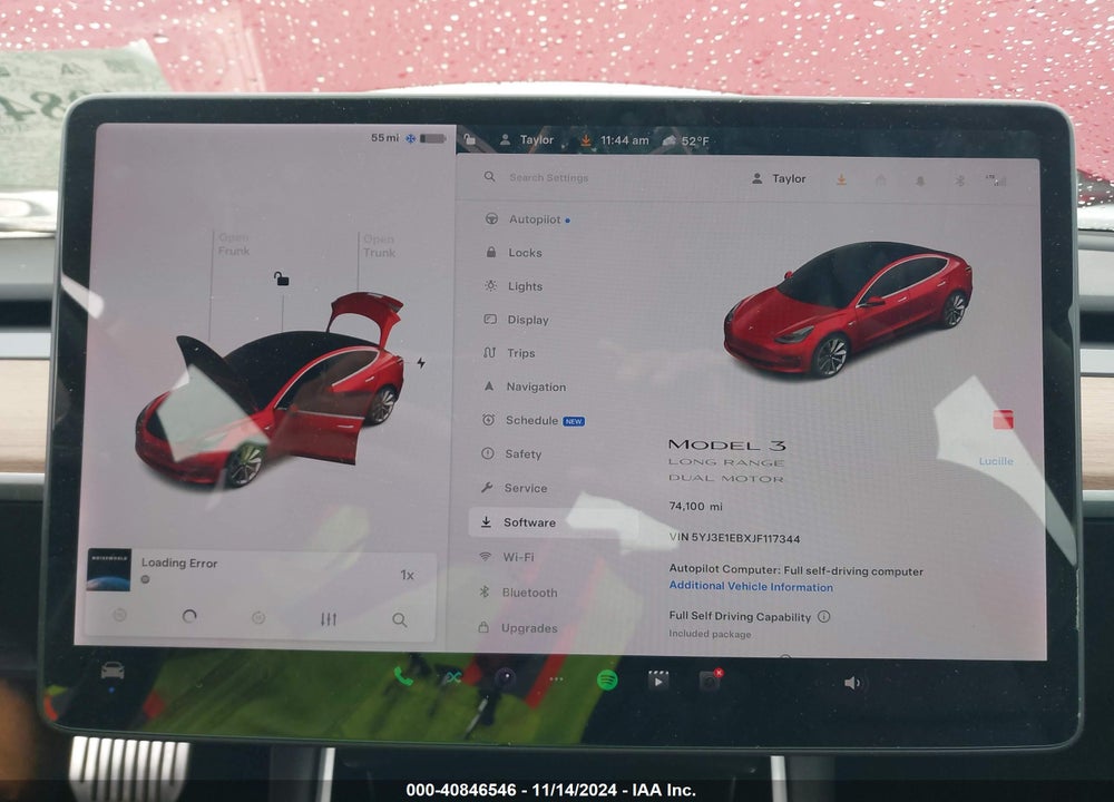 2018 TESLA MODEL 3 LONG RANGE/PERFORMANCE VIN: 5YJ3E1EBXJF117344